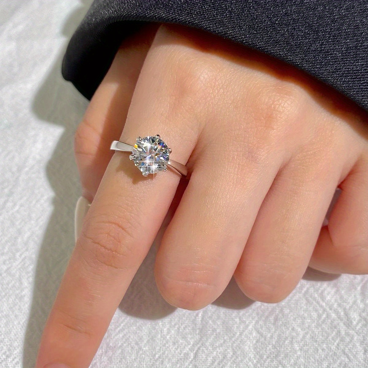 Customizable Moissanite Engagement Ring Vintage Bohemian Style